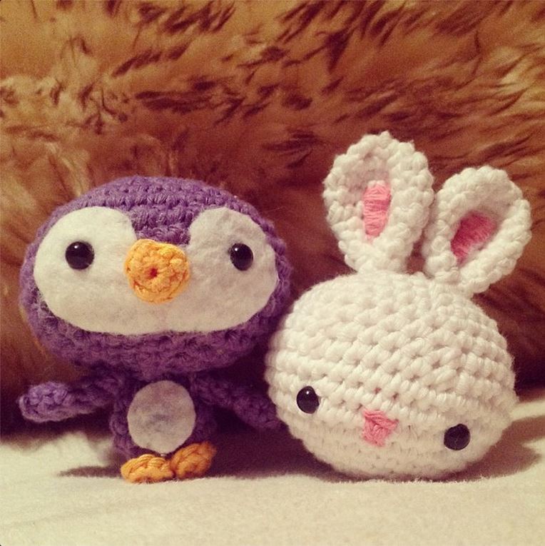 Baby Penguin and Spring Squishy - bunny