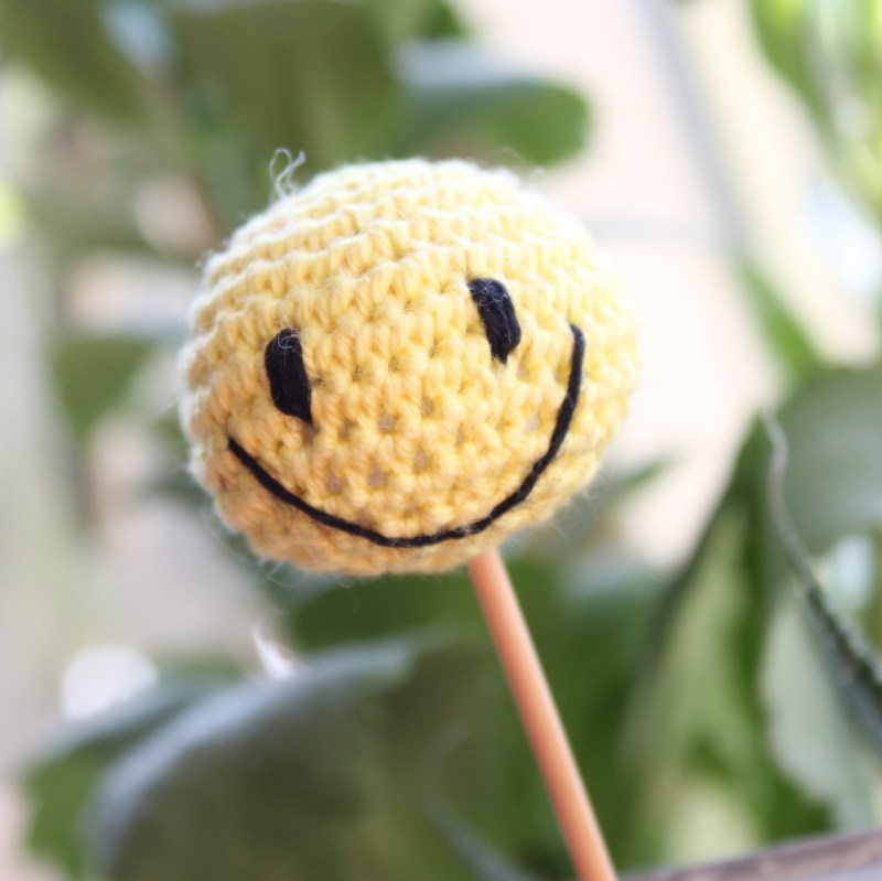 The original smiley face crochet cake pop on missneriss.com