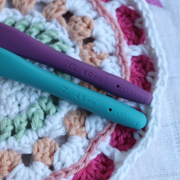 Changing from a 4mm to a 4.5mm hook to complete the project