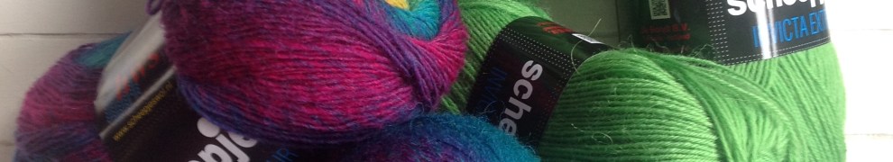 Invicta Colour in "Cruise" by Scheepjeswol, about to be turned into a beautiful triangle scarf using the pattern in the Scheepjes Yarn Kit. Click for stockists.