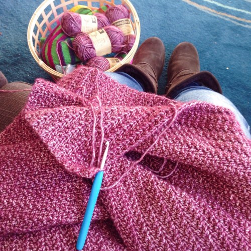 Vest WIP using Scheepjes Stone Washed in Garnet