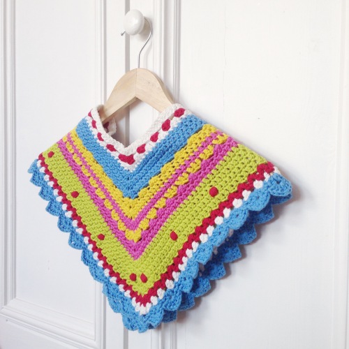 Green Gate inspired poncho made with Scheepjes Bloom