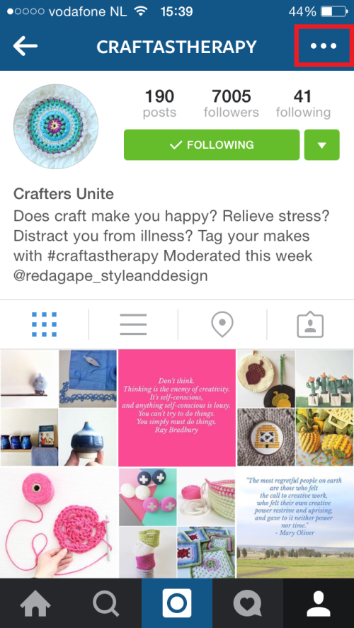 Activate post notifications for Instagram