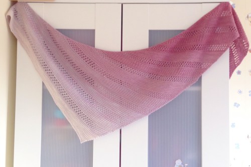 Winterlight shawl. Made with Dingo Dyeworks Fair Dinkum Dingo Tails and Winterlight pattern by Meg Gadsbey on Ravelry