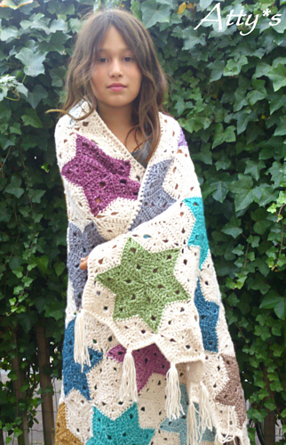 Star Blanket by Atty van Norel. Yarn available at http://tidd.ly/1849b2b8