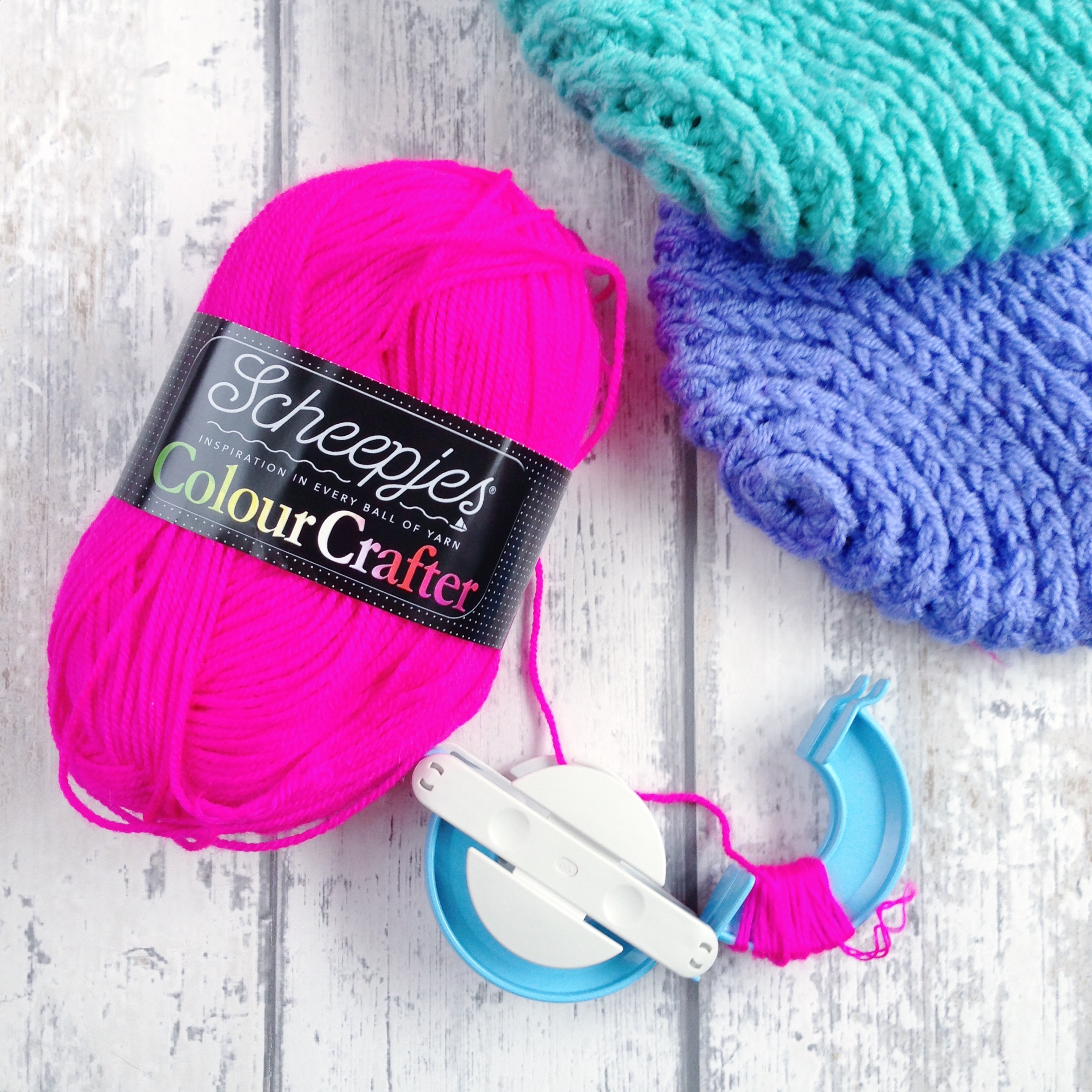 Clover large pom pom maker, available from Wool Warehouse: http://bit.ly/cloverpompom