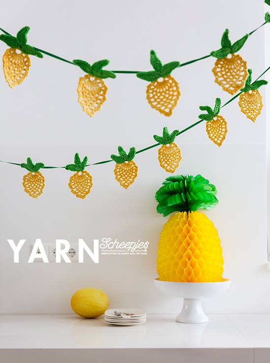 Pineapple Garland - crochet pattern by Nerissa Muijs - YARN Tropical Issue