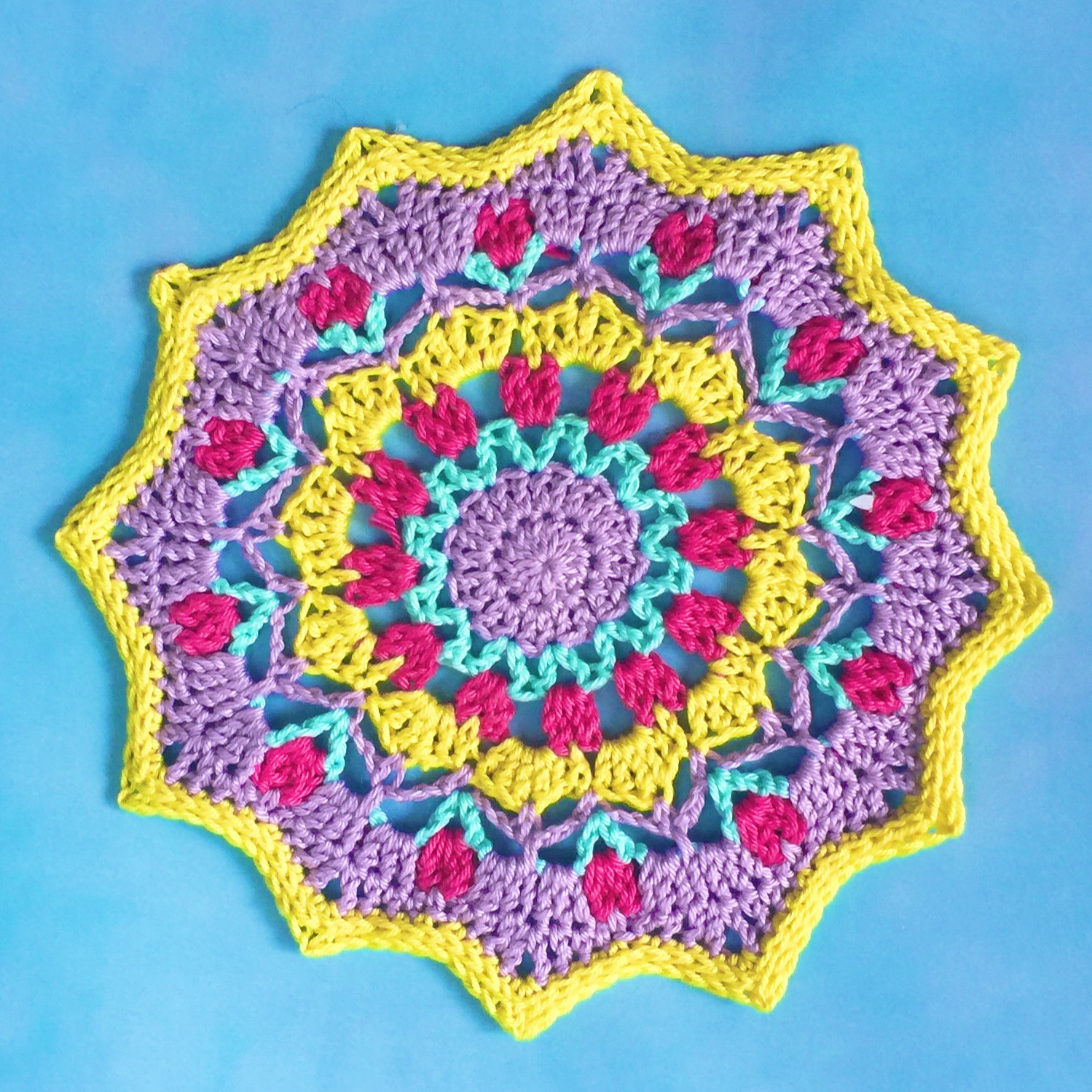 spring motif doily