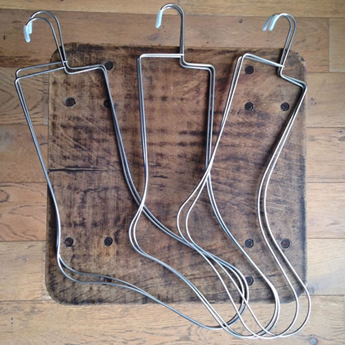 Bryson stainless steel sock blockers from Loop London: http://www.loopknittingshop.com/p/3694/Bryson-Stainless-Steel-Sock-Blockers
